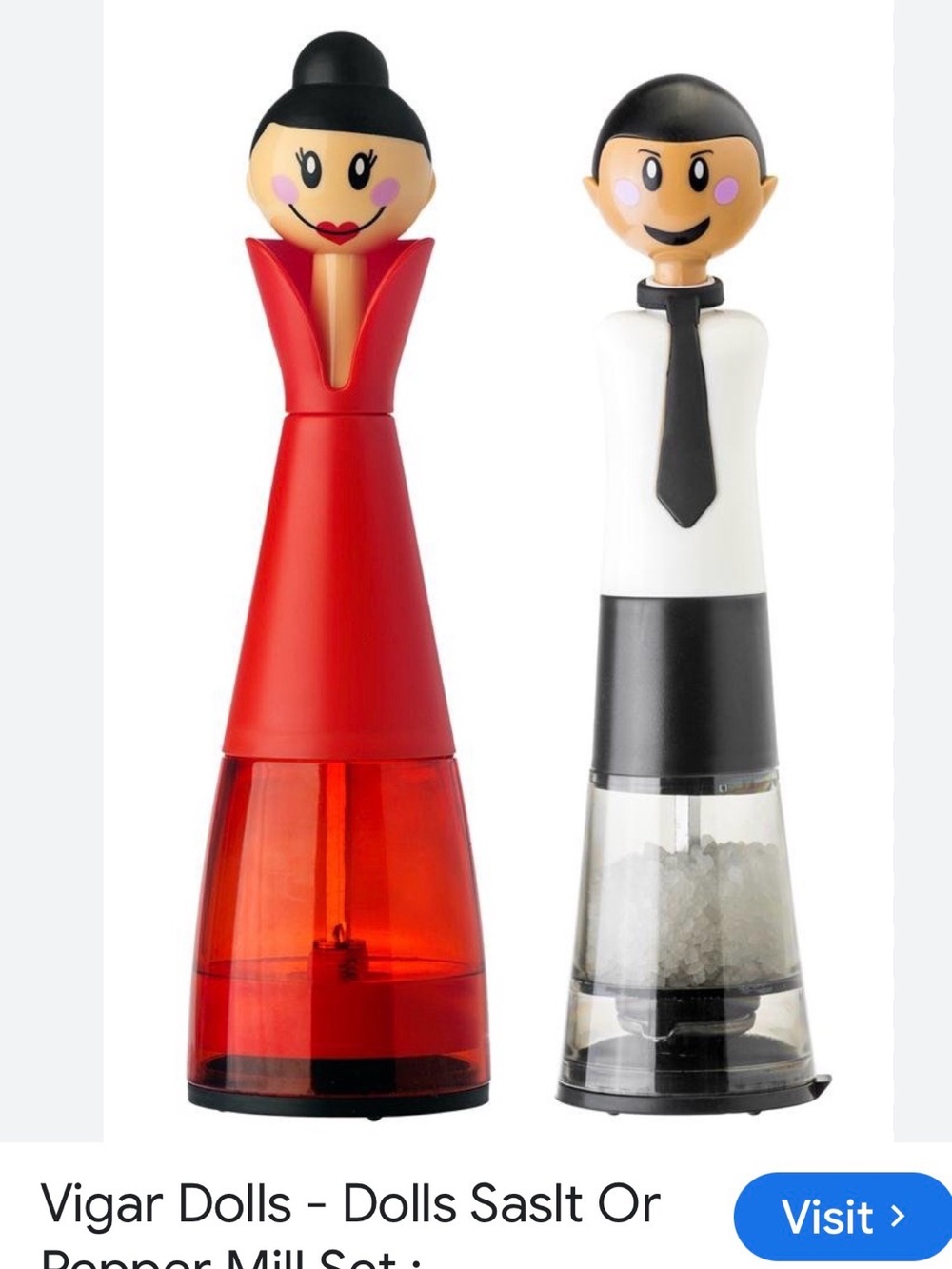 Vigar Dolls Pepper Mill Set